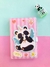 CADERNO  LUXO PANDA KAWAII COM FOLHAS DECORADAS - E FECHO DE IMÃ