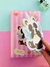 CADERNO  LUXO PANDA KAWAII COM FOLHAS DECORADAS - E FECHO DE IMÃ
