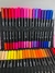 KIT CANETAS BRUSH PEN PONTA DUPLA 60 CORES - COM ESTOJO na internet