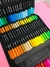 KIT CANETAS BRUSH PEN PONTA DUPLA 80 CORES - COM ESTOJO