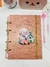 CADERNO ARGOLADO LUXO WOODLLAND - COM FOLHAS E DIVISORIAS DECORADAS