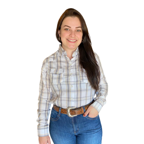 CAMISA FEMININA MINUTY XADREZ - 482 - CINZA