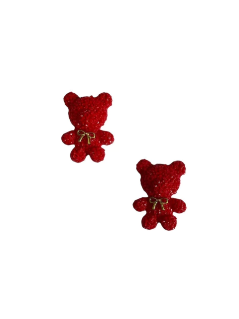 Ursinho cravejado com lacinho vermelho - 2 unidades