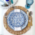 Prato de Jantar e Sobremesa Redondo Azul Arabesco Provençal - Dona Fulô Decor