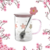 Caneca De Vidro Sakura Com Colher na internet