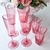 Taça Para Água Coração Rosa Pink Glass - Dona Fulô Decor