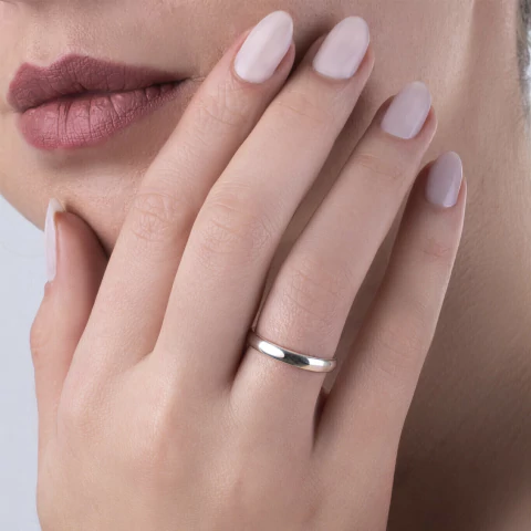 Aliança de Compromisso de Prata Boleada 3mm (UNIDADE) Ref. 2