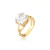 Anel Zircônia Quadrada Aro Entrelaçado Folheado a Ouro 18k - Ref 22593 ✨ PROMO imperdível ✨ - comprar online