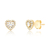 Conjunto Zircônia Coração Cravejado e Ponto Luz Central Folheado a Ouro 18K - comprar online