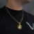 Imagem do Corrente Cadeado 4mm + Pingente São Jorge Vazado M Banhado a Ouro 18k
