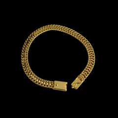 Pulseira Lacraia 7mm Banhado a Ouro 18k | Fecho Gaveta - comprar online