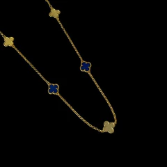 Corrente Trevo Azul Banhado a Ouro 18k - comprar online