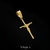 Pingente Cruz e Cristo M Banhado a Ouro 18k