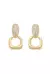 BRINCO QUADRADO CRAVEJADO DE ZIRCÔNIAS PEQUENO DOURADO TARRAXA