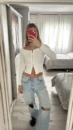 Campera Zipper Blanca - comprar online