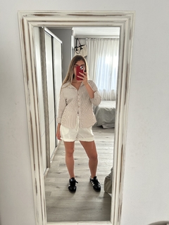 Camisa Rayada Beige - tienda online