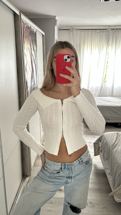 Campera Zipper Blanca - Tienda Online de Tendenza