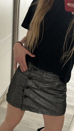 Pollera Foil Negra - Tienda Online de Tendenza