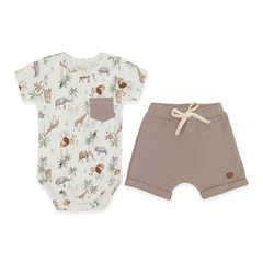 Conjunto Body de manga curta e short - mini & co