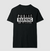 Camisa masculina preta com estampa de aviso público "I WILL PET YOUR DOG".