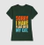 Camiseta feminina verde com a frase "Sorry I Have Plans With My Cat" em letras coloridas.