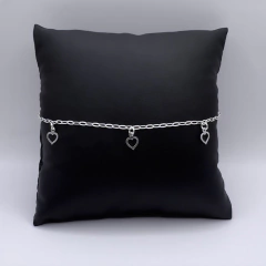 Pulseira com corações vazados - Prata 925