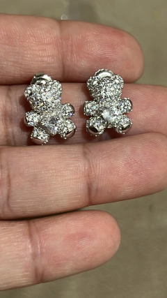 Brincos Ursinho Cravejado em Prata 925 - comprar online