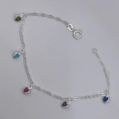 Pulseira com Zircônias Coloridas - Prata 925 na internet