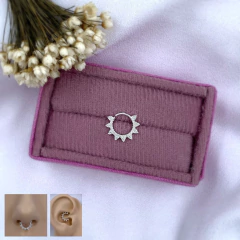 Piercing Septo e Deith em Prata e Zircônias