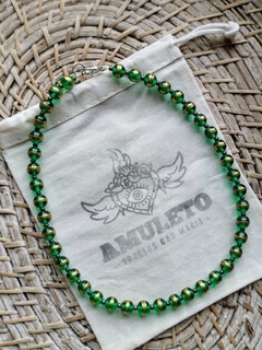 Collar perlas verde
