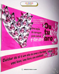 Painel Outubro Rosa – Tema Borboleta - comprar online