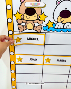 Cartaz e Crachás Tema Nomes Estrelados