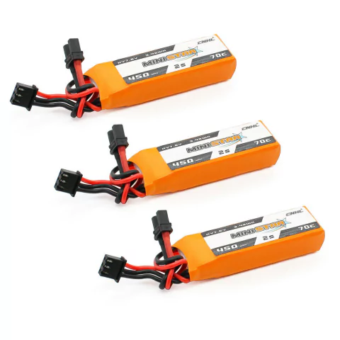 3 Packs CNHL LiHV MiniStar HV 450mAh 7.6V 2S 70C Lipo XT30