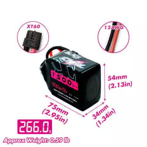 CNHL Black Series 1500mAh 22.2V 6S 100C Lipo