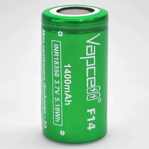 VAPCELL F14 18350 3A FLAT TOP 1400MAH BATTERY