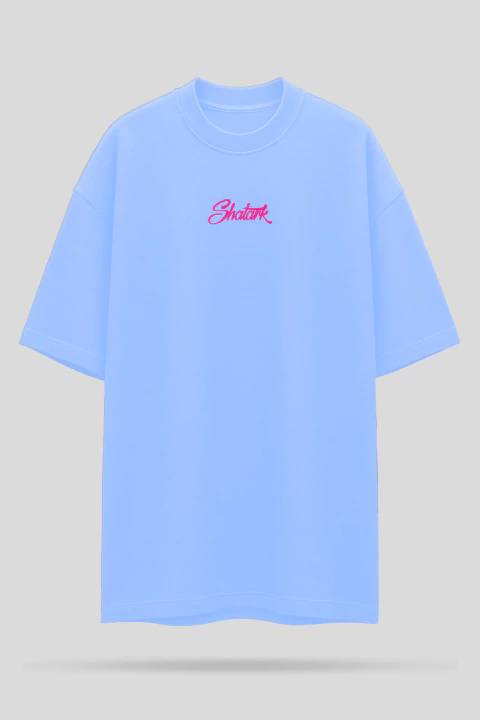 Camiseta Oversized Shatark Monalisa - Azul Claro
