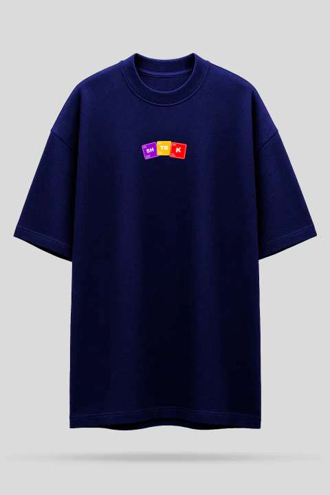 Camiseta Oversized Shatark Cientista - Azul Marinho