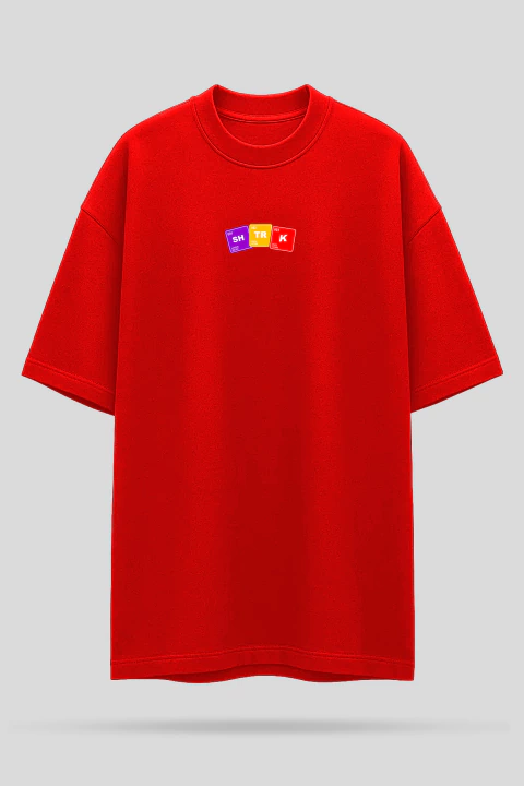 Camiseta Oversized Shatark Cientista - Vermelho