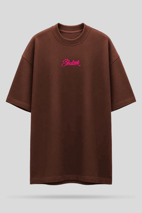 Camiseta Oversized Shatark Monalisa - Marrom