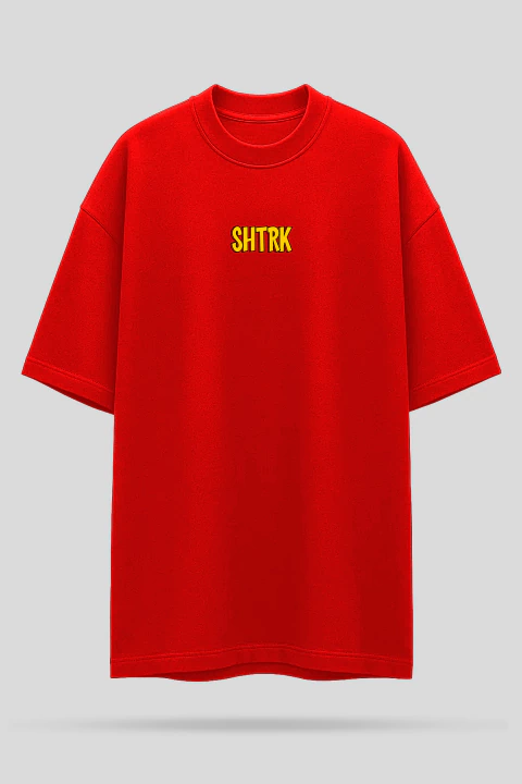 Camiseta Oversized Shatark Johnny Bravo - Vermelho