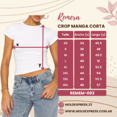 Molde Remera Crop Manga Corta - REMEM-003