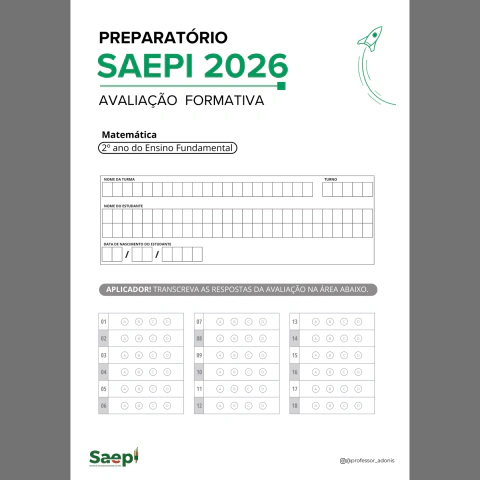 (02) Avaliação Formativa | 2º Ano (MT) SAEPI 2026