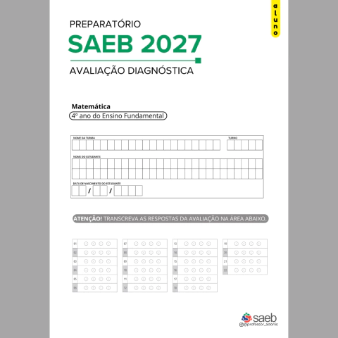 (01) Preparatório Saeb 2027 | Avaliação Diagnóstica | 4º Ano (Matemática)