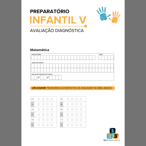(01) Avaliação Diagnóstica | Infantil V (Matemática)
