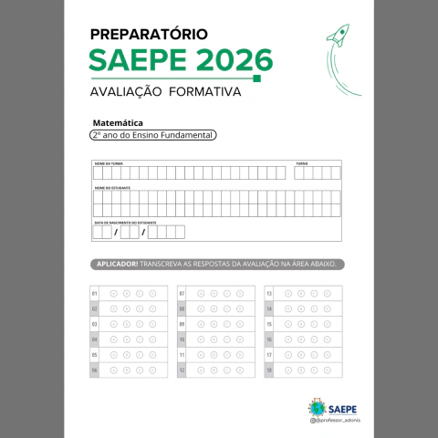 (02) Avaliação Formativa | 2º Ano (MT) SAEPE 2026