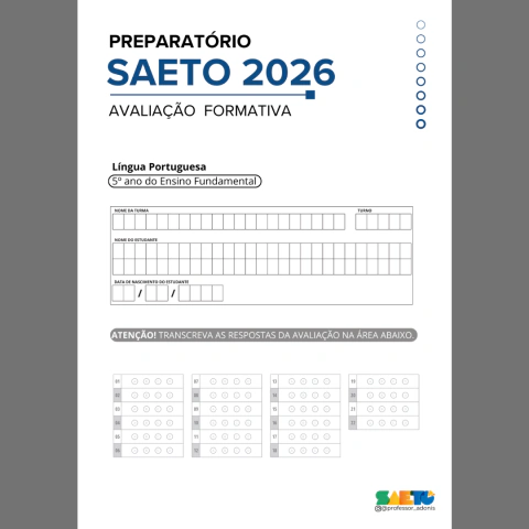 (02) Avaliação Formativa | 5º Ano (LP) SAETO 2026