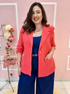 Blazer Eloá Linho Forrado com Bolso Plus Size - comprar online