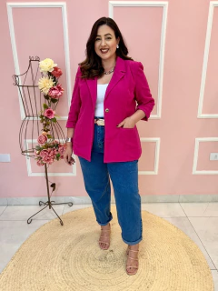 Imagem do Blazer Eloá Linho Forrado com Bolso Plus Size