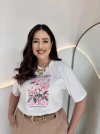 T Shirt 100% Algodão Florescence Plus Size