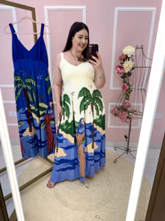 Vestido Jessica Crepe Sarjado Alça com Elástico Bolsos Plus Size - Madê Curves